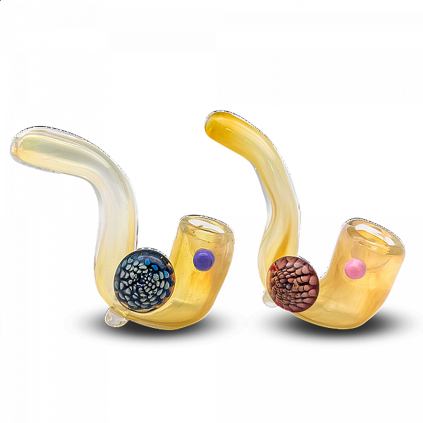 Gold Fumed Flower Pendants|smoking pipe