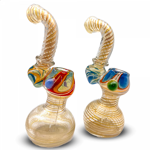 Gold Silver Candy Swirl|water bubbler
