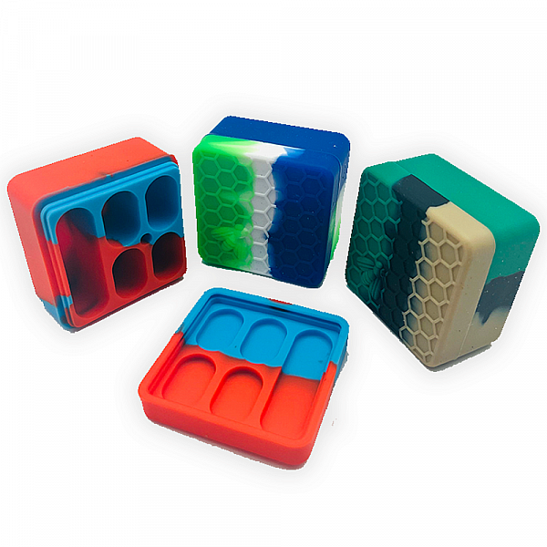 5-Chamber Multi Colored Durable Silicone Wax Container