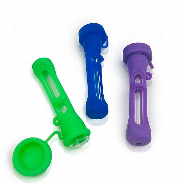 Glass Chillum Protected with Silicone Rubber