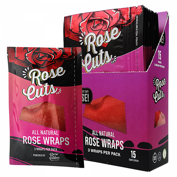 Pink Rose Cuts Wraps - 3 Per Pack - 15 Pack Display