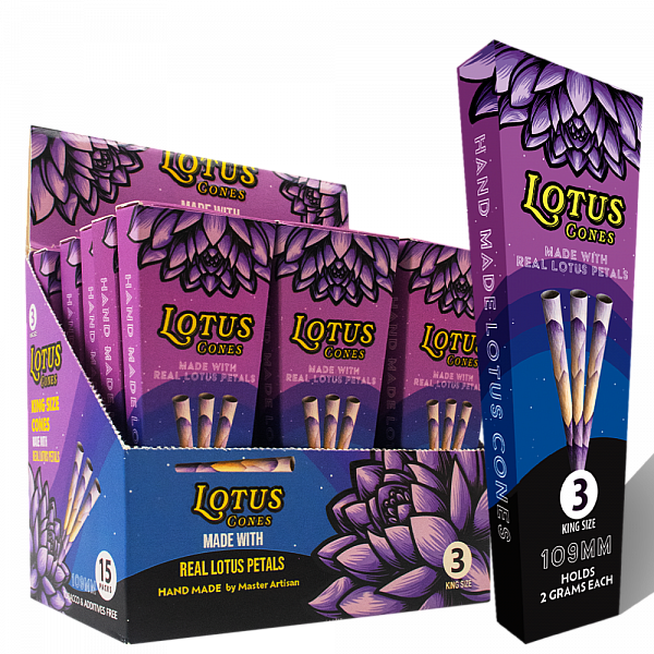 Blue Lotus Cones - 3 Per Pack - 15 Pack Display
