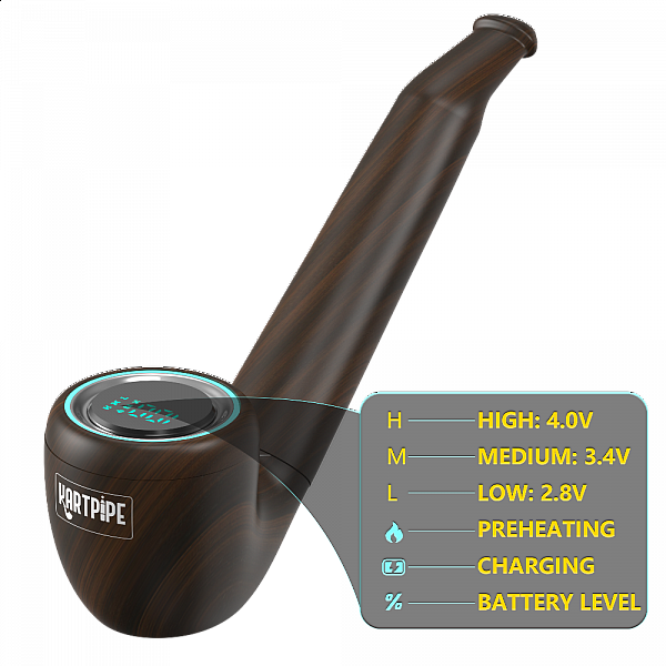 Sherlocker 1g 510 Battery - Kart Pipe - Luzid World - Wooden Brown