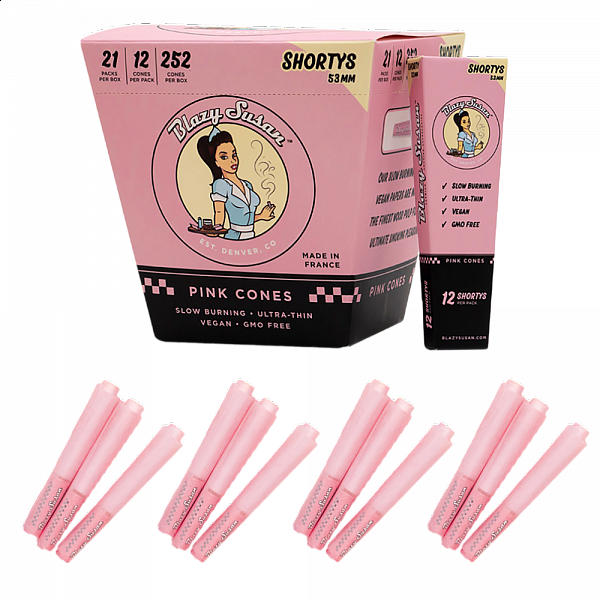Blazy Susan - Pink Shorty Pre Rolled Cones - 12 Count