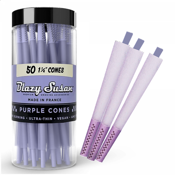 Blazy Susan - Purple 1¼ Pre Rolled Cones - 50 Count