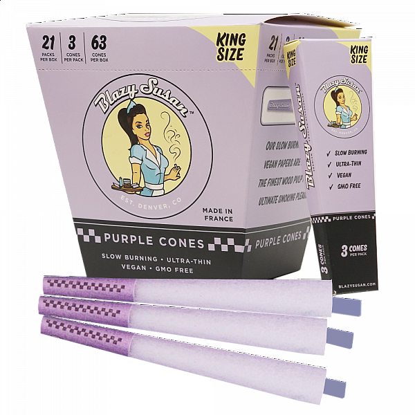 Blazy Susan - Purple King Pre Rolled Cones - 3 Count