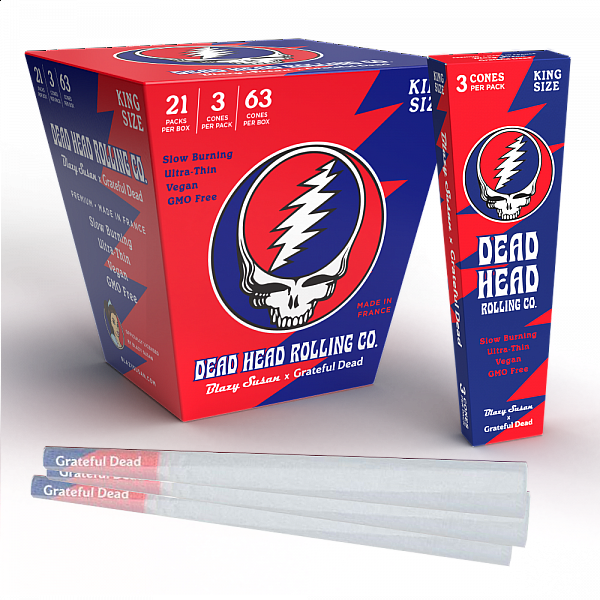 Grateful Dead - King Size Pre Rolled Cones - 3 Count