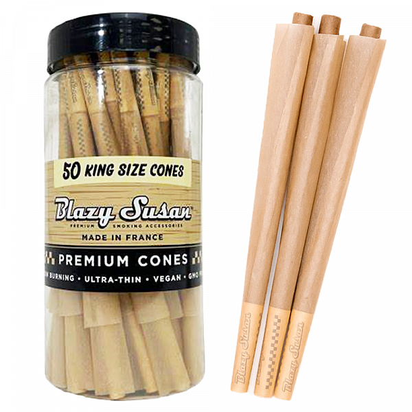 Blazy Susan - Unbleaches King Size Pre Rolled Cones - 50 Count