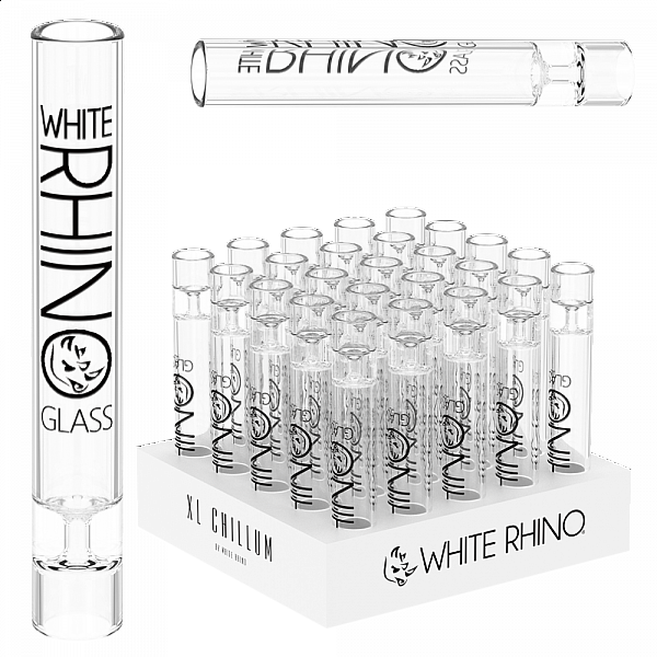 XL Glass Chillum - 25 Count - White Rhino