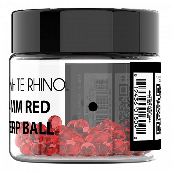 4mm Terp Balls - 50 Count - Red - White Rhino