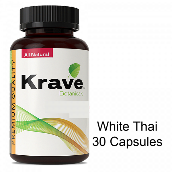 Krave Kratom - White Thai Capsules - 30 Count