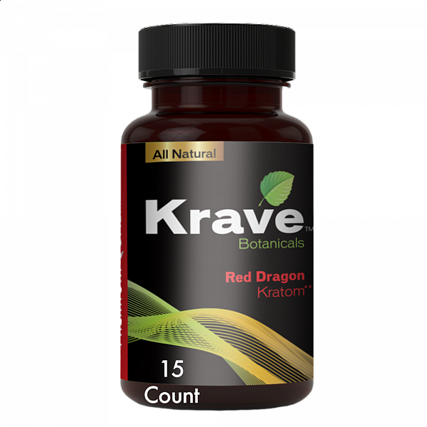 Krave Kratom - Red Dragon Capsules - 15 Count