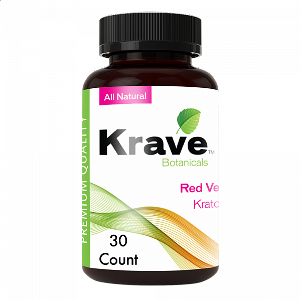 Krave Kratom - Red Vein Capsules - 30 Count