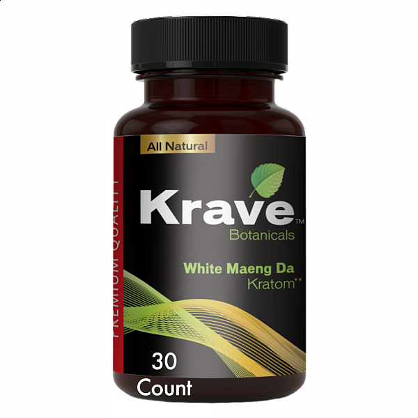 Krave Kratom - White Maeng Da Capsules - 30 Count