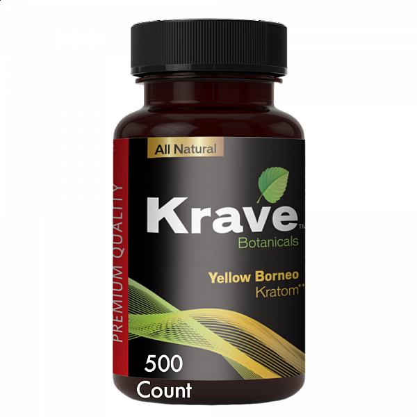 Krave Kratom - Yellow Borneo - 500 Count