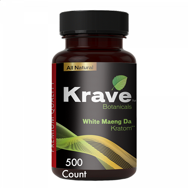 Krave Kratom - White Maeng Da - 500 Count