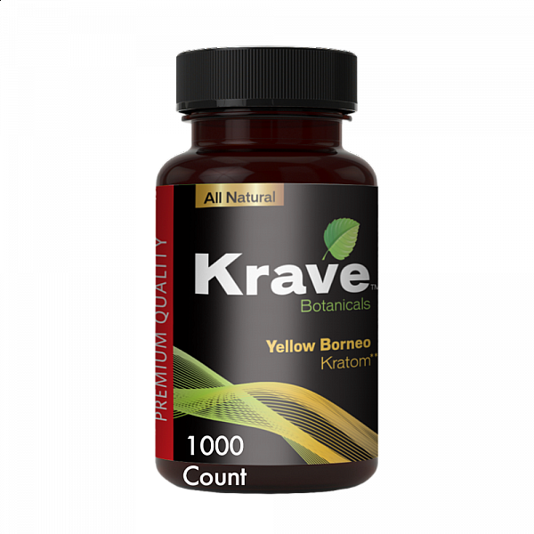 Krave Kratom - Yellow Borneo - 1000 Count