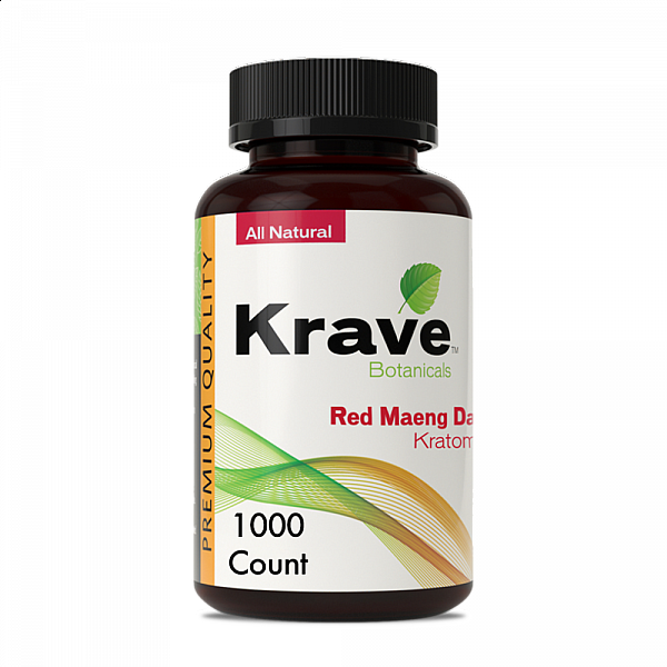 Krave Kratom - Red Maeng Da - 1000 Count