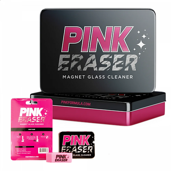 Pink Eraser - Magnet Glass Cleaner - 6 Count Display