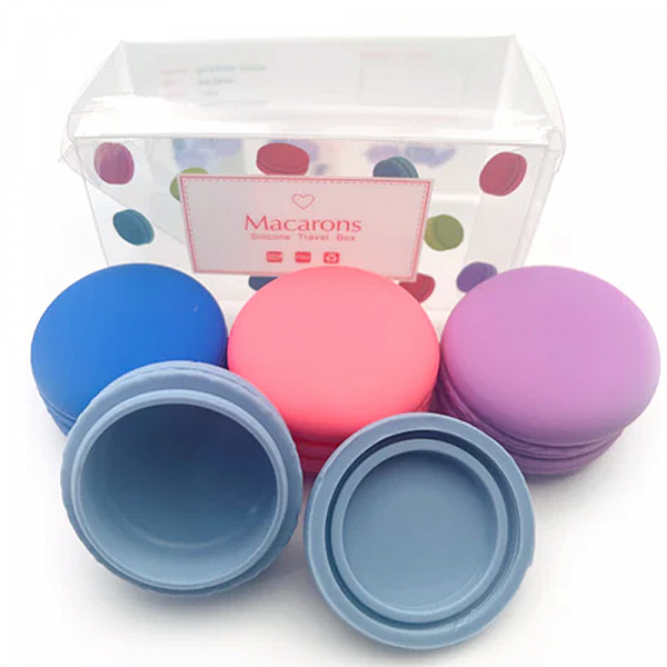 Silicone Discreet Macaroon Wax Container - 4-Pack